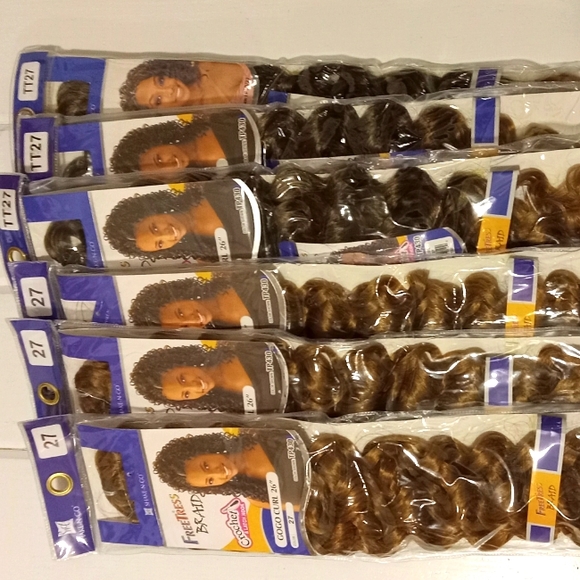 FreeTress Shake N Go Synthetic Hair Crochet Braids 6 New Packs 26" in TT27 & 27 - Picture 1 of 3
